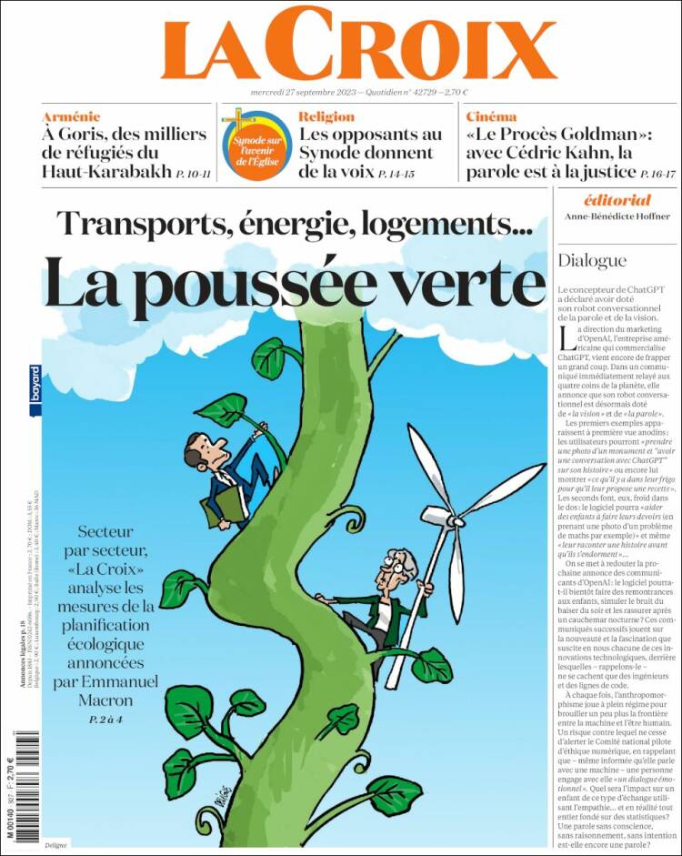 Portada de La Croix (Francia)