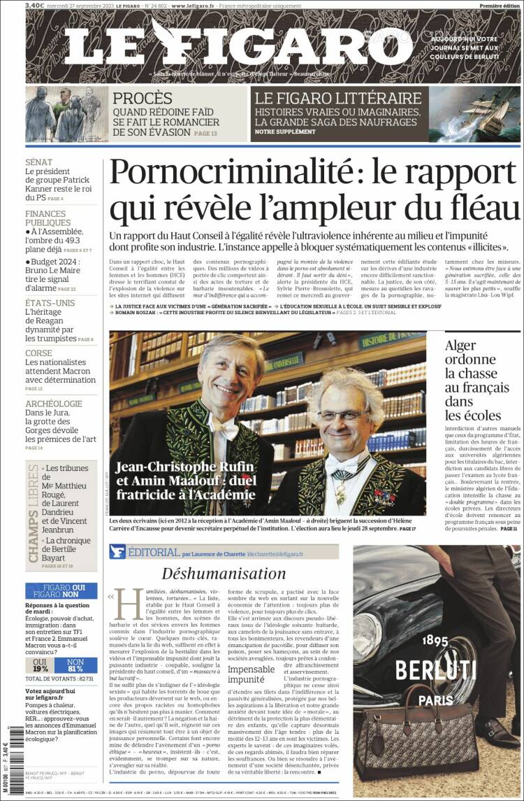 Portada de Le Figaro (Francia)