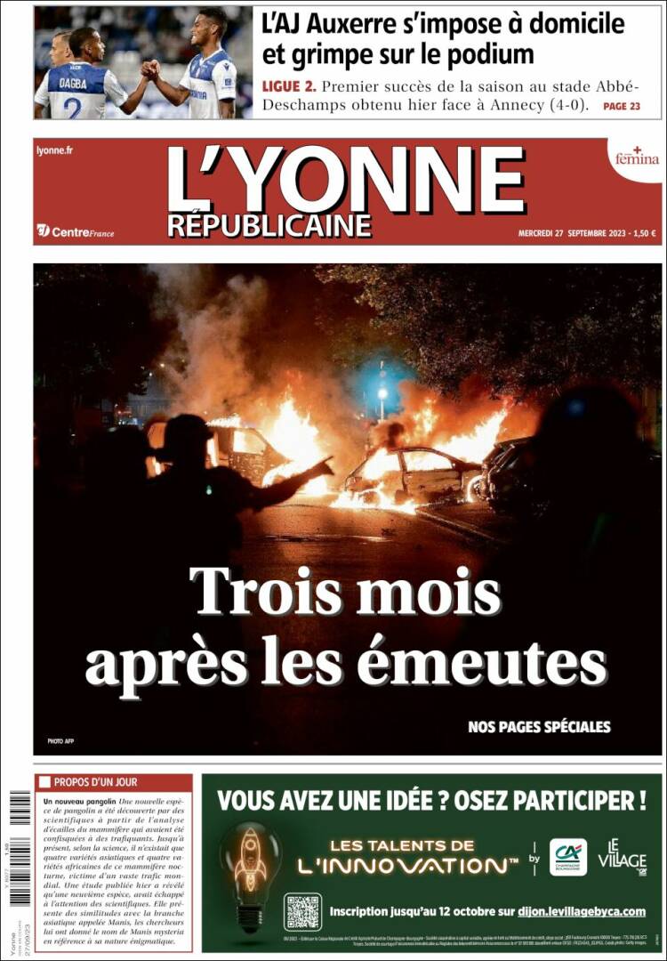 Portada de L'Yonne-Républicaine (France)