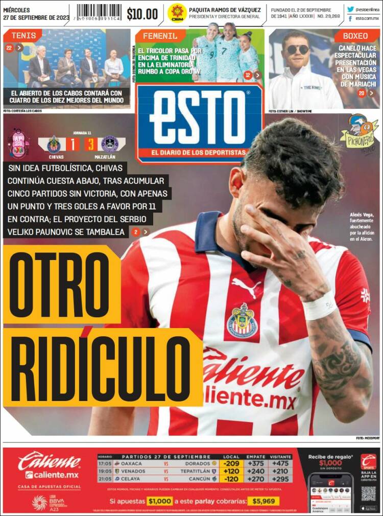 Portada de Esto (Mexique)