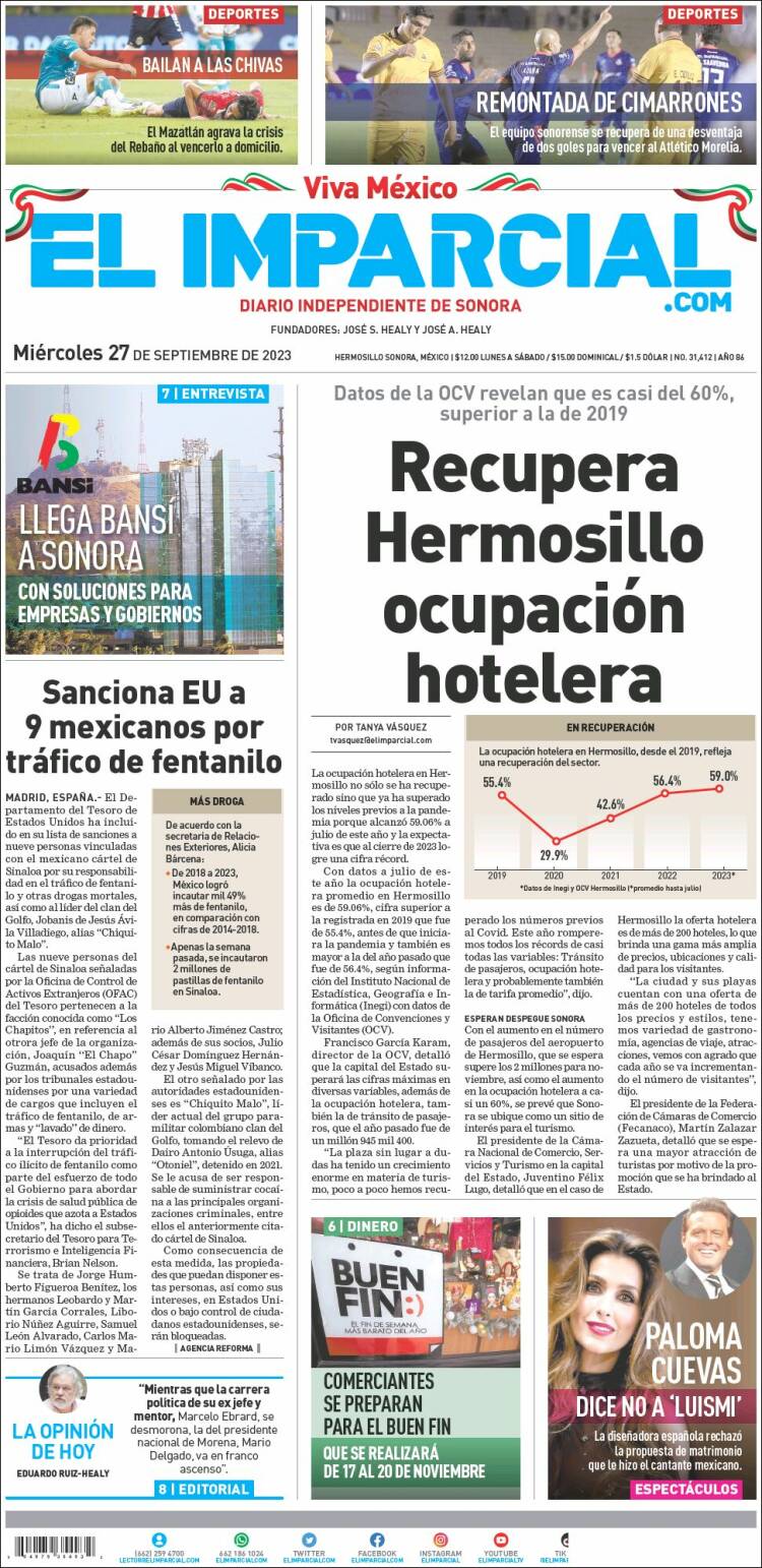 Portada de El Imparcial (Mexique)