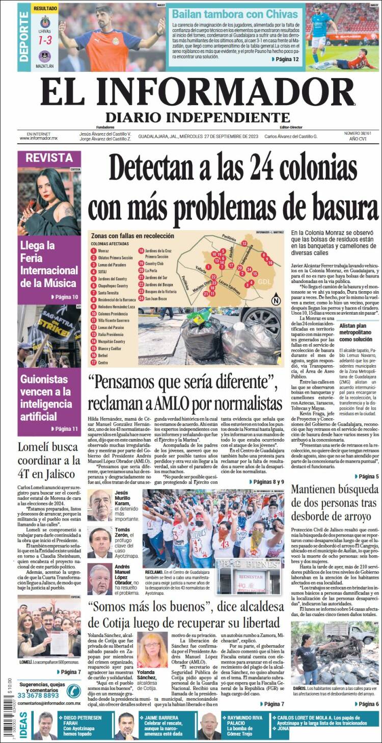 Portada de El Informador (Mexique)