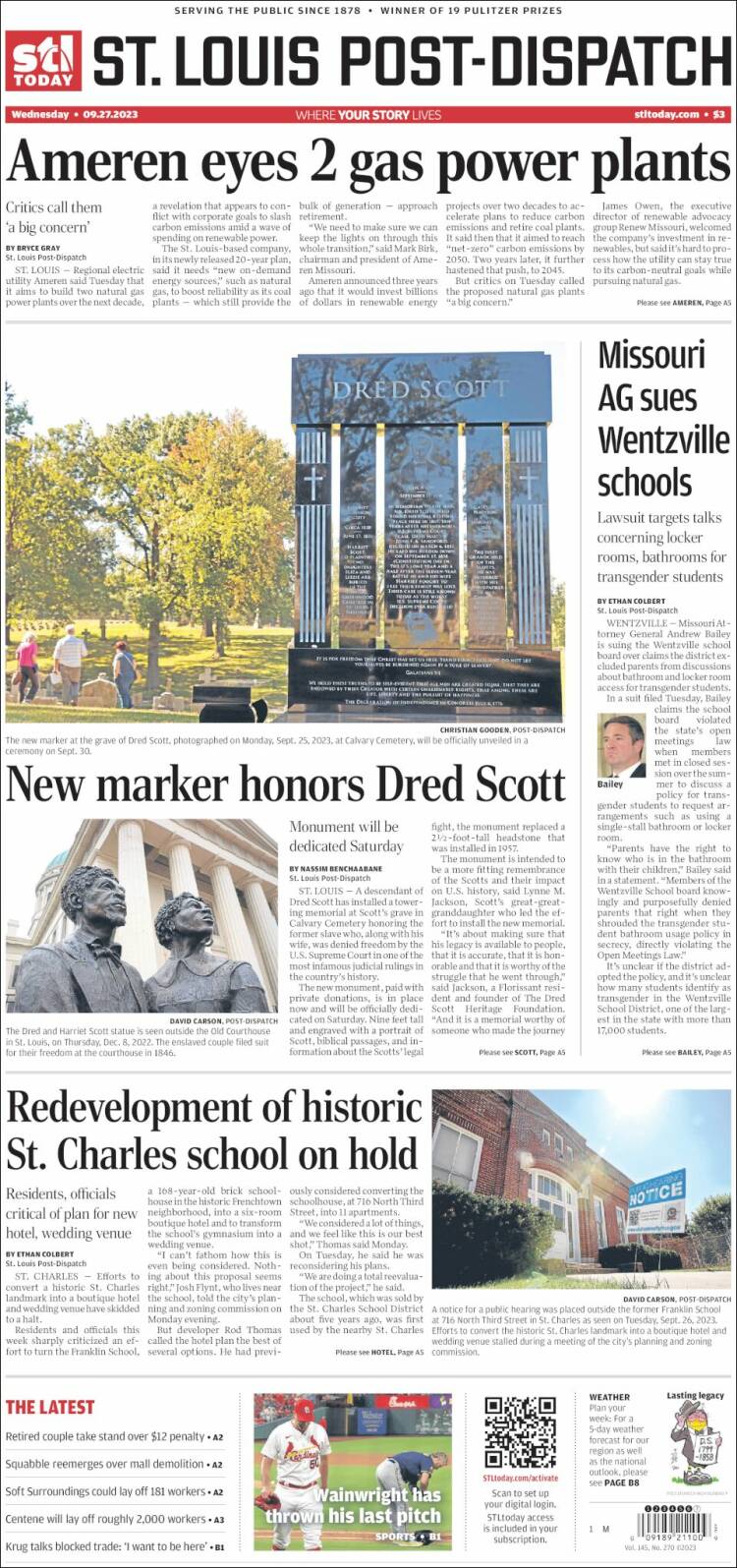 Portada de St. Louis Post-Dispatch (États-Unis)