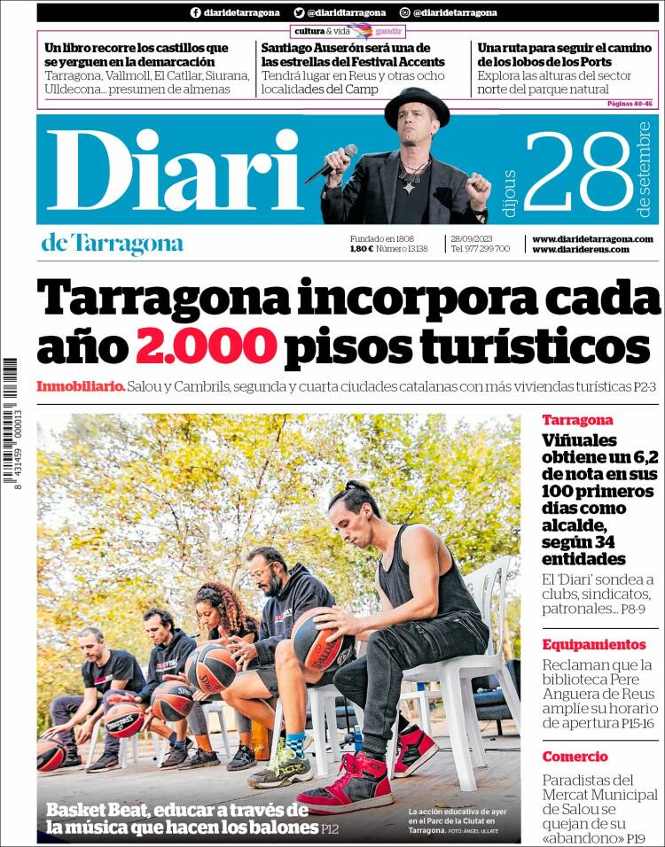 Portada de Diari de Tarragona (España)