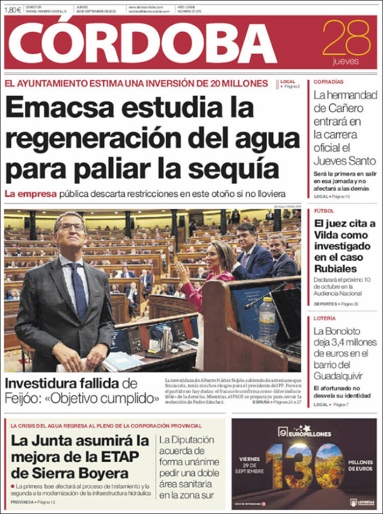 Portada de Diario de Córdoba (España)