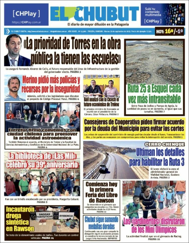 Portada de El Chubut (Argentina)