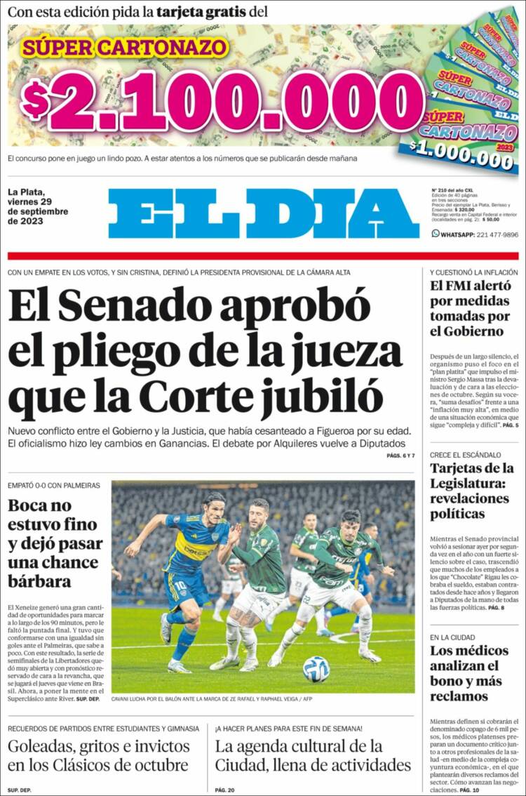 Portada de El Día de la Plata (Argentina)