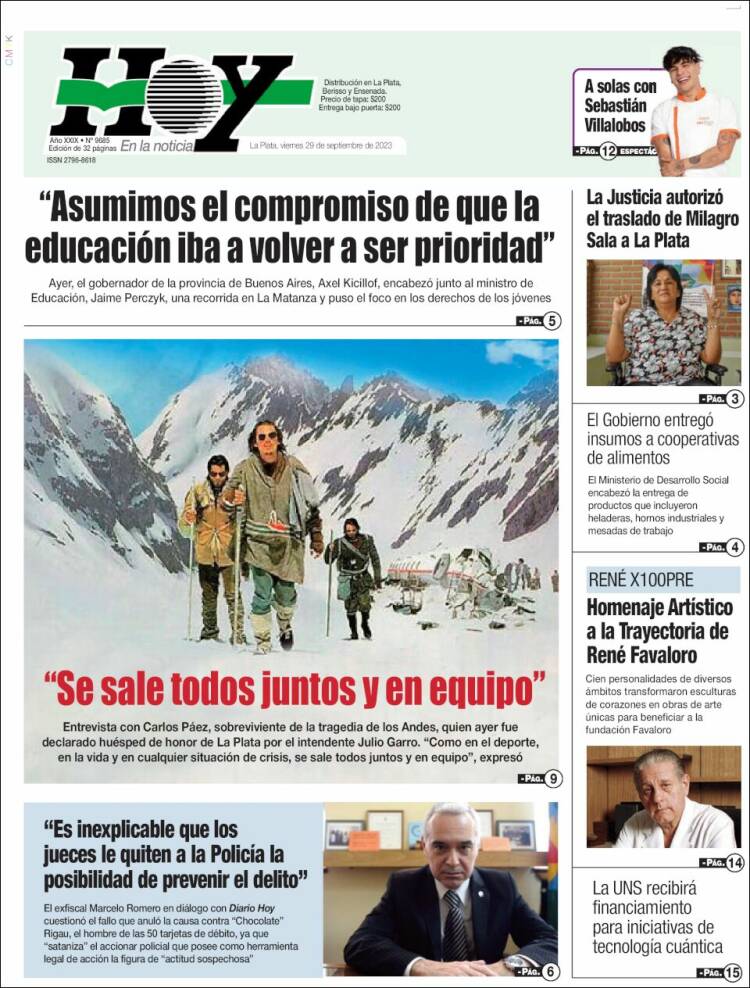 Portada de Diario Hoy (Argentina)