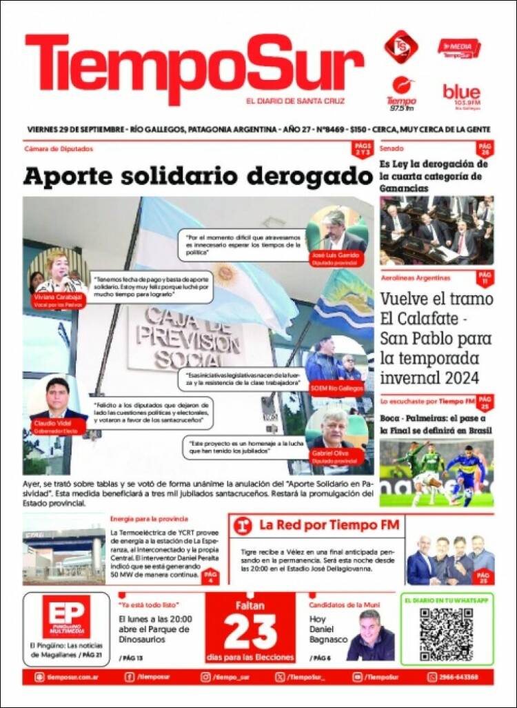 Portada de Tiempo Sur (Argentina)