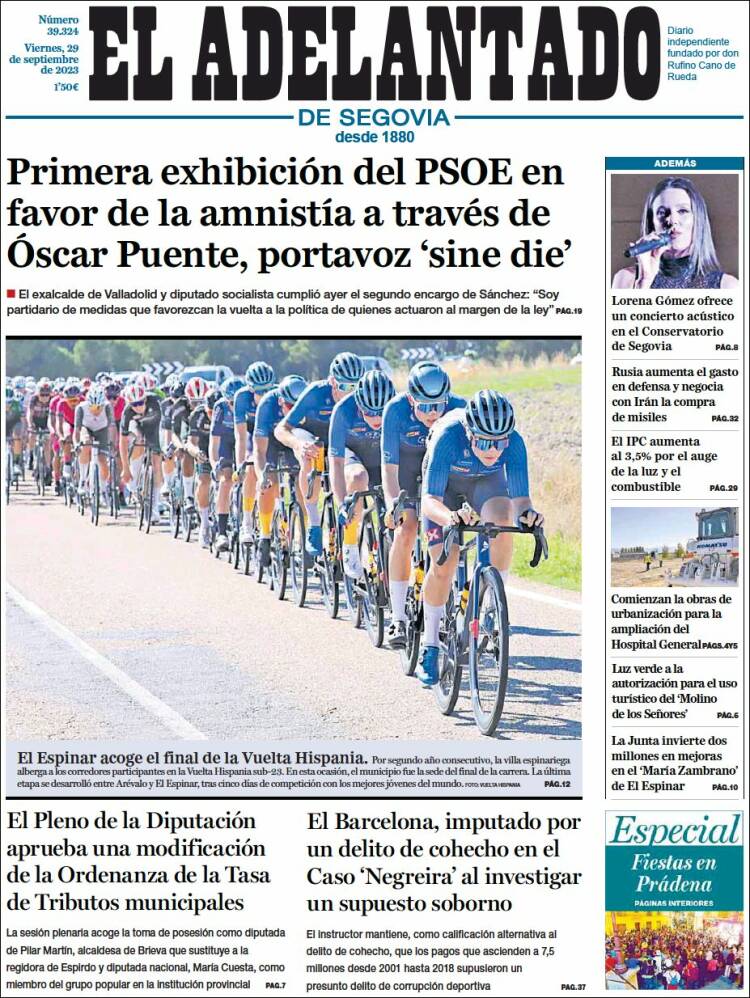 Portada de El Adelantado de Segovia (España)