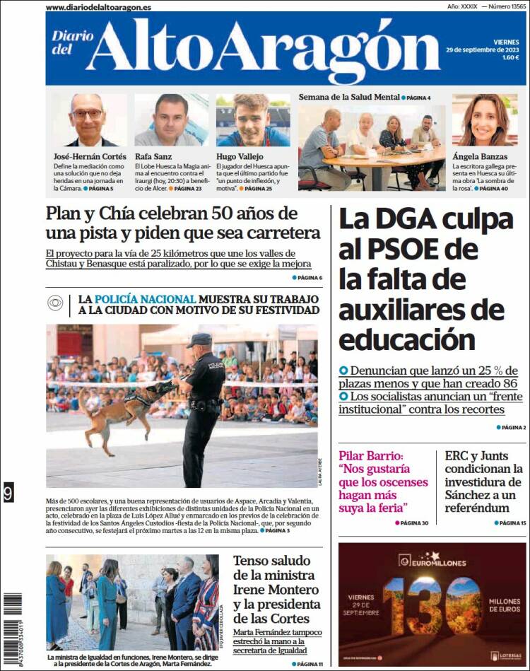 Portada de Diario del AltoAragón (España)