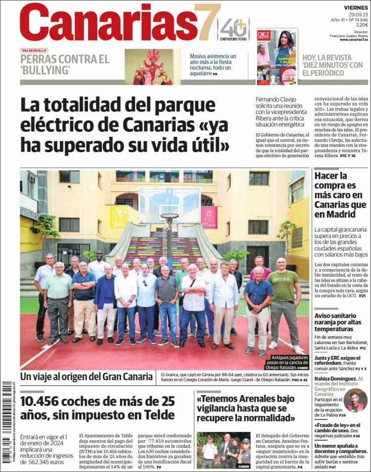 Portada de Canarias 7 (España)