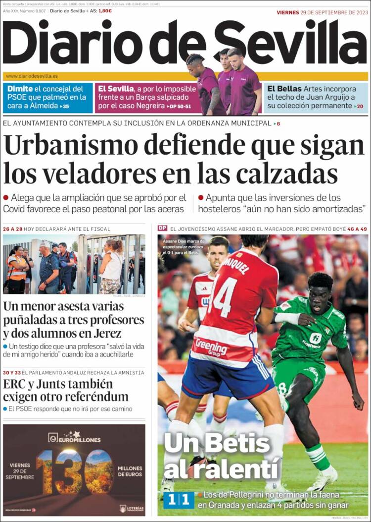 Portada de Diario de Sevilla (España)
