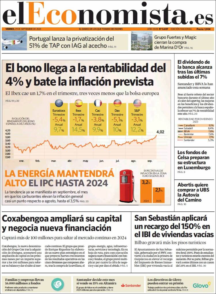 Portada de El Economista (Espa&ntilde;a)