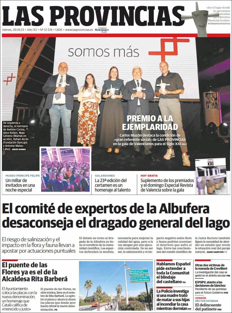 Portada de Las Provincias (España)