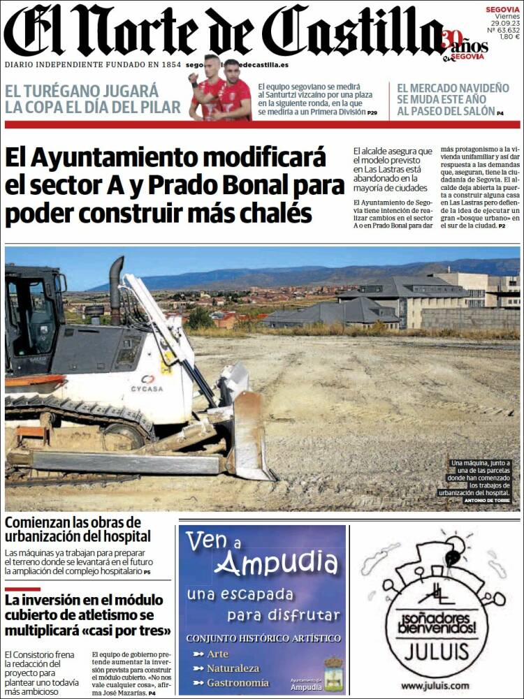 Portada de Norte de Castilla - Segovia (España)