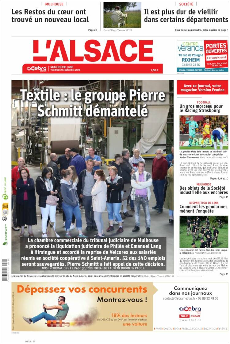 Portada de Journal L'Alsace (France)