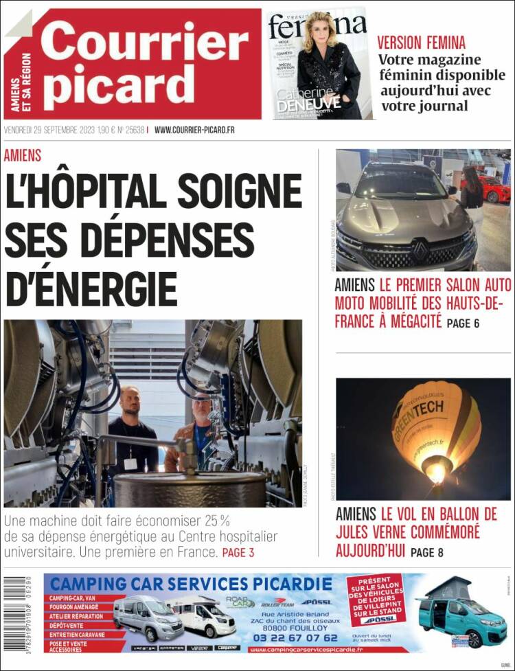 Portada de Courrier Picard (Francia)