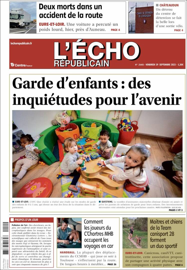 Portada de L'Echo Républicain (Francia)