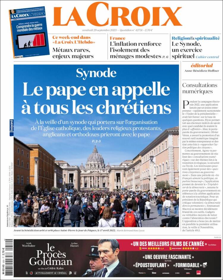 Portada de La Croix (Francia)