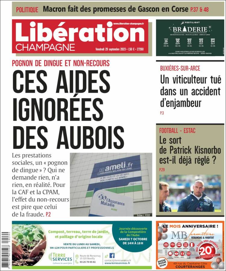 Portada de Libération Champagne (Francia)
