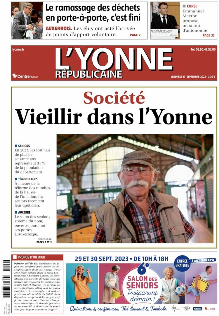 Portada de L'Yonne-Républicaine (Francia)