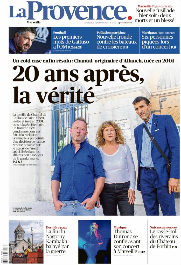Portada de La Provence (Francia)