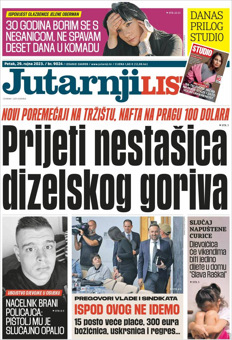 Portada de Jutarnji List (Croacia)
