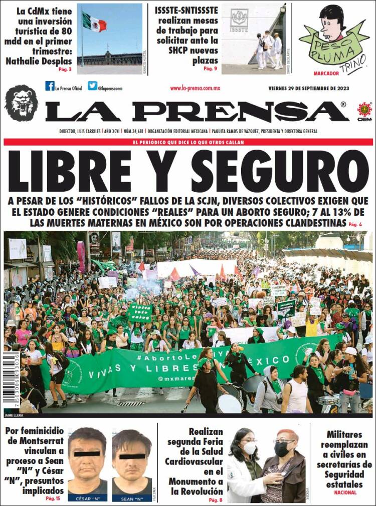 Portada de La Prensa (M&eacute;xico)