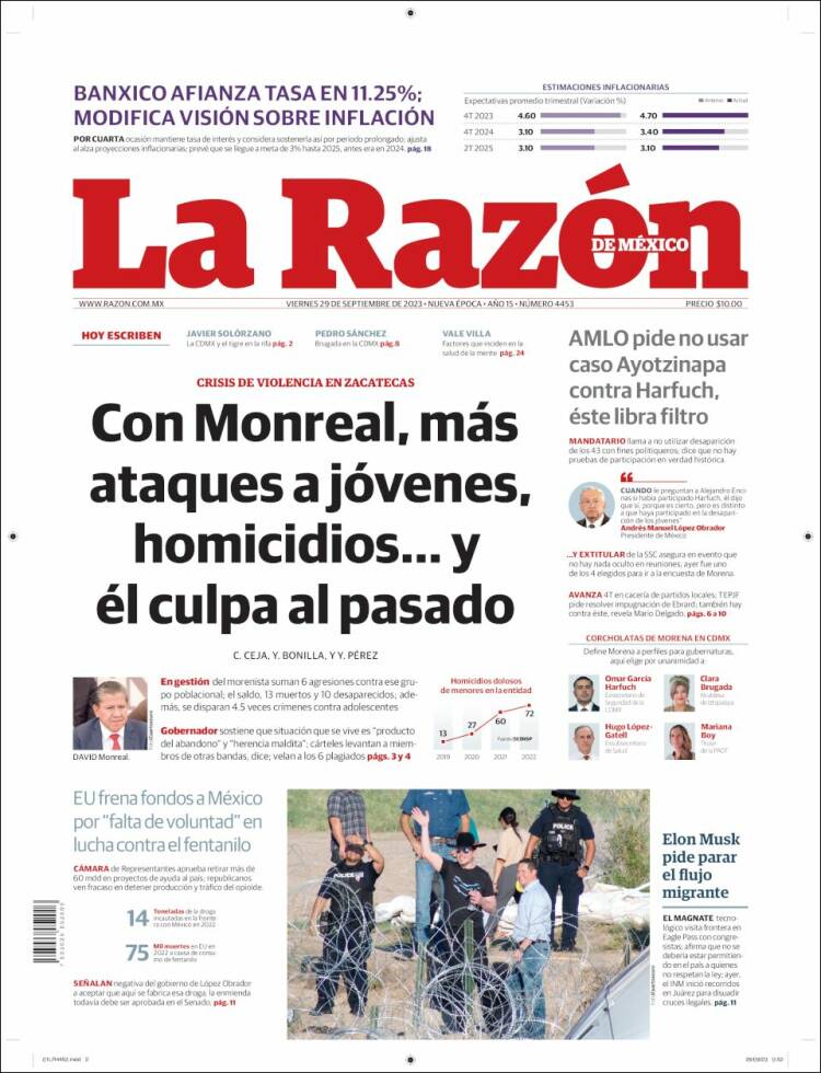 Portada de La Razón (M&eacute;xico)