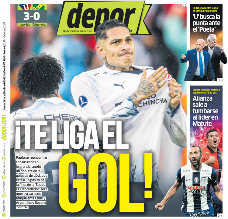 Portada de Depor (Per&uacute;)