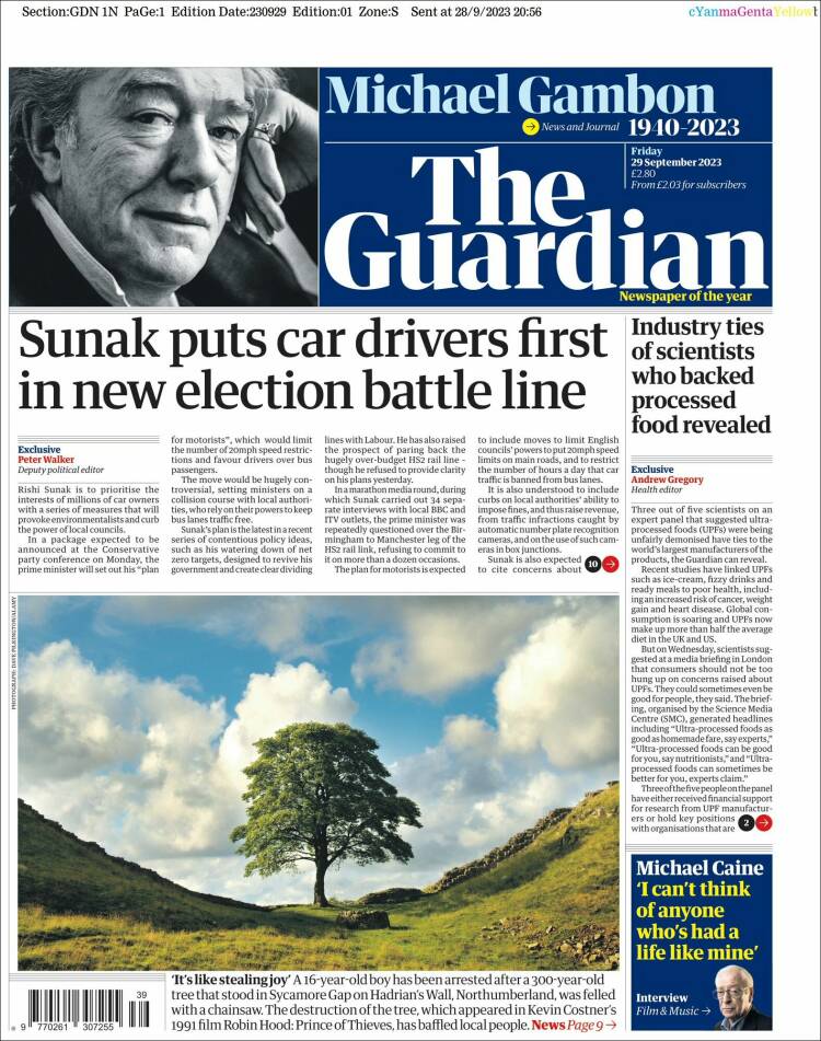 Portada de The Guardian (United Kingdom)