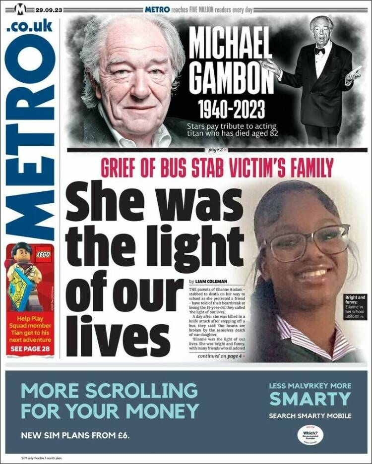 Portada de Metro (Reino Unido)