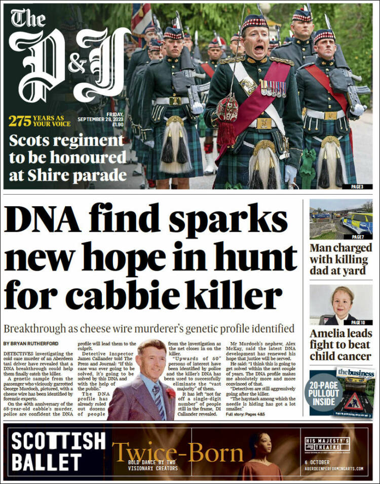 Portada de The Press and Journal (Reino Unido)