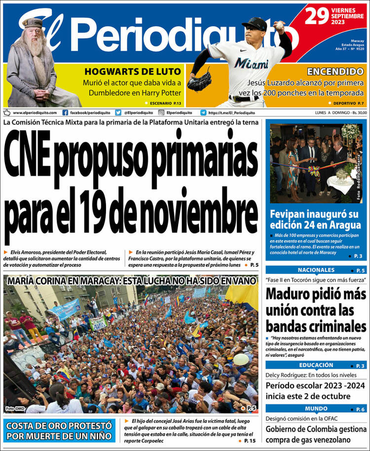 Portada de Periodiquito de Aragua (Venezuela)