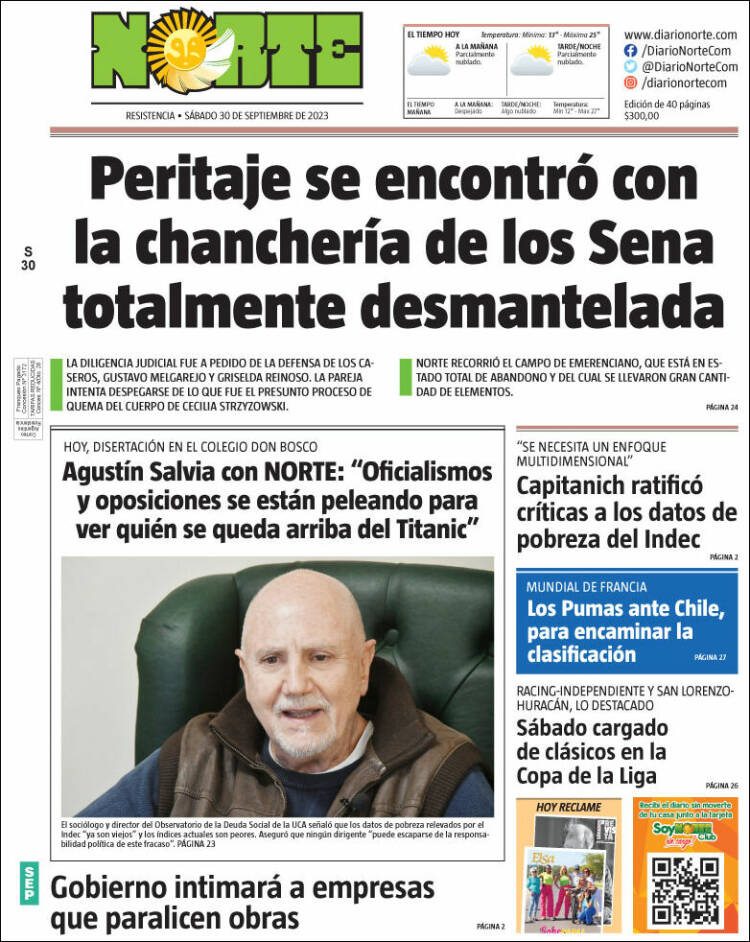 Portada de Diario Norte (Argentina)