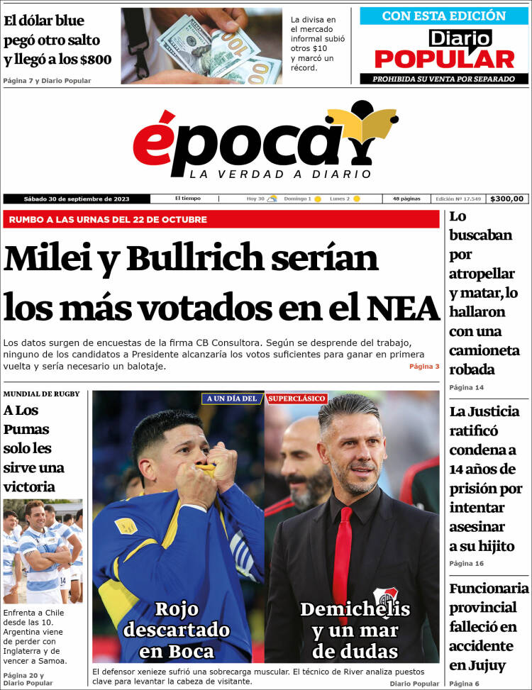Portada de Diario Época (Argentina)