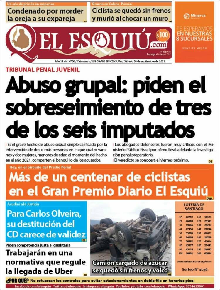 Portada de El Esquiu (Argentina)
