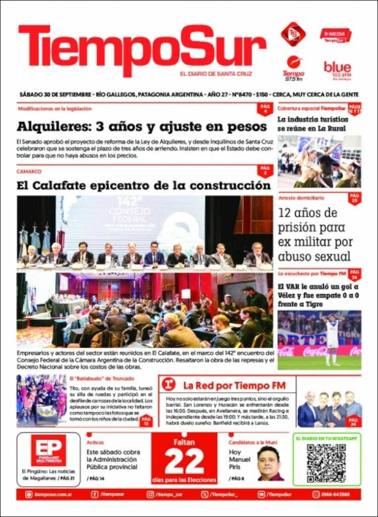 Portada de Tiempo Sur (Argentina)