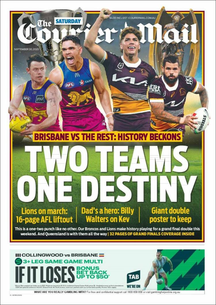 Portada de The Courier-Mail (Australia)