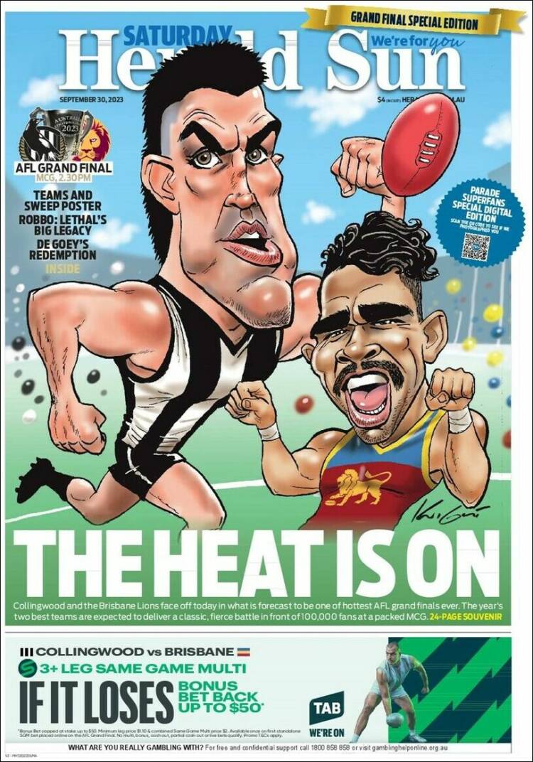 Portada de Herald Sun (Australia)