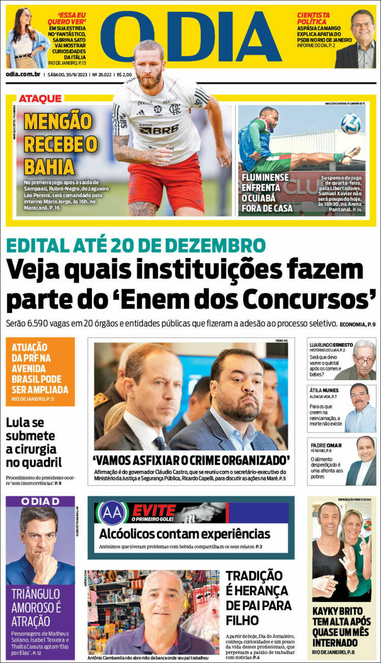 Portada de O Dia (Brasil)