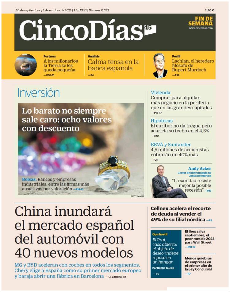 Portada de Cinco Días (Espa&ntilde;a)