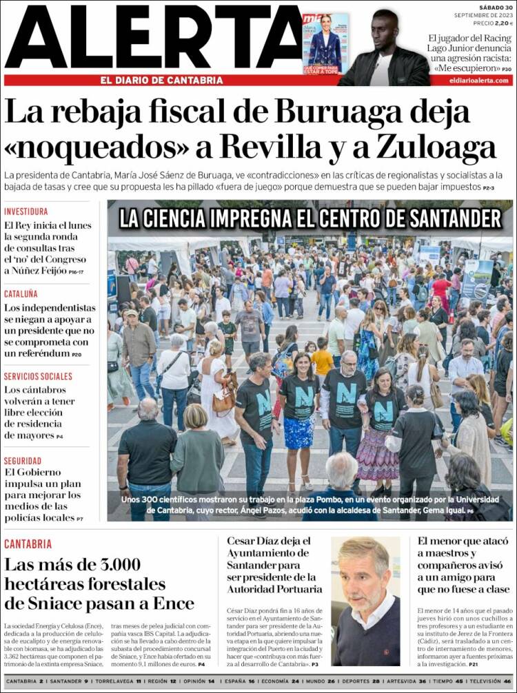 Portada de Alerta - El Diario de Cantabria (Espa&ntilde;a)