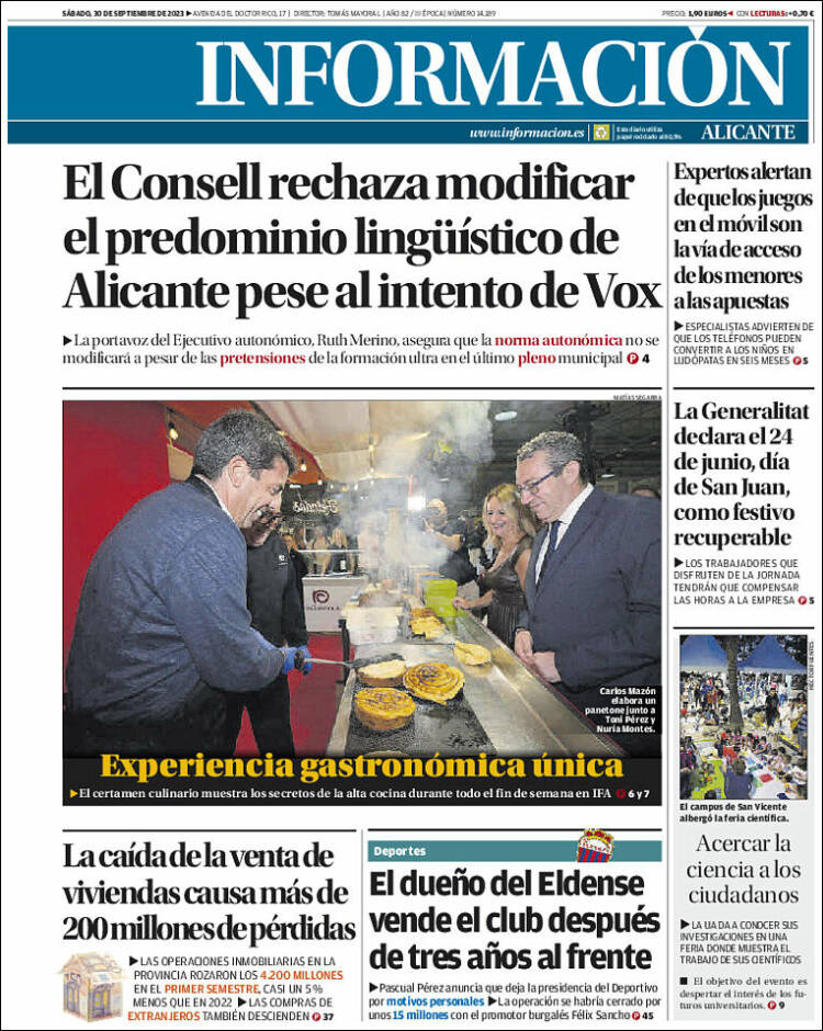 Portada de Diario Información (Espa&ntilde;a)