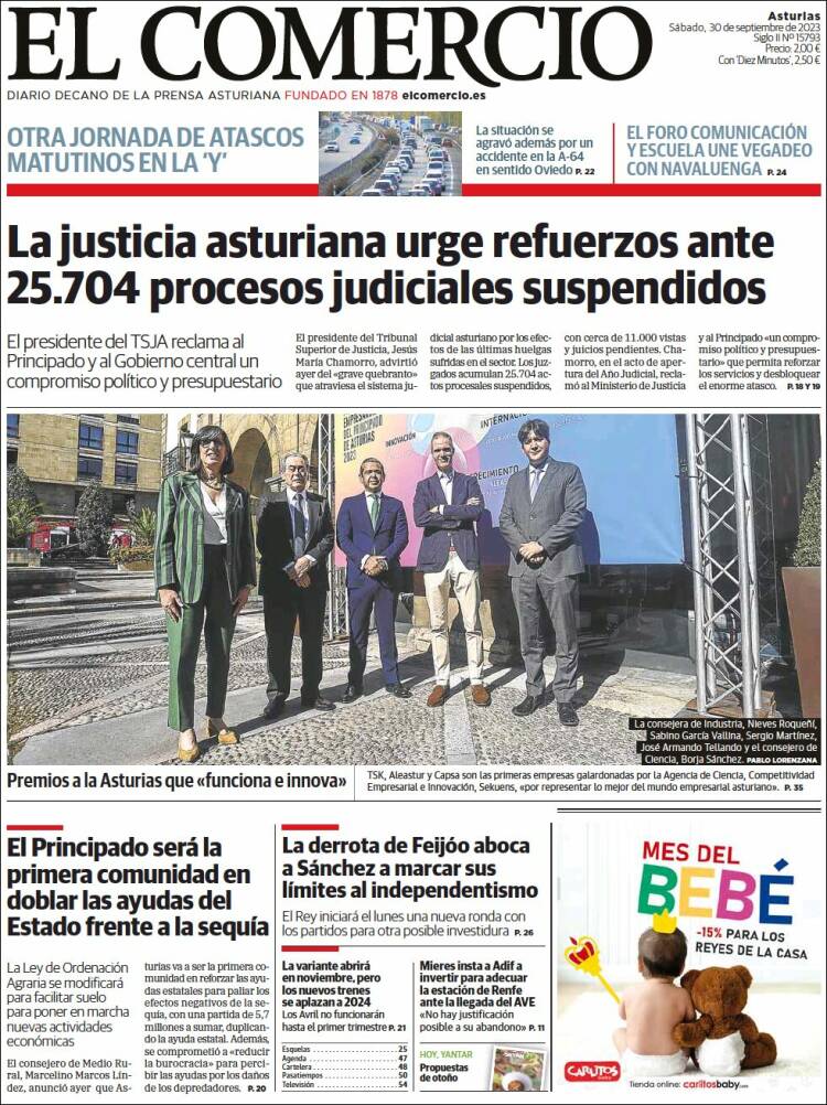 Portada de El Comercio (Espa&ntilde;a)