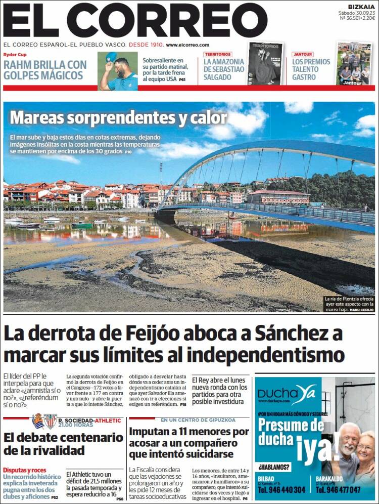 Portada de El Correo (Espa&ntilde;a)