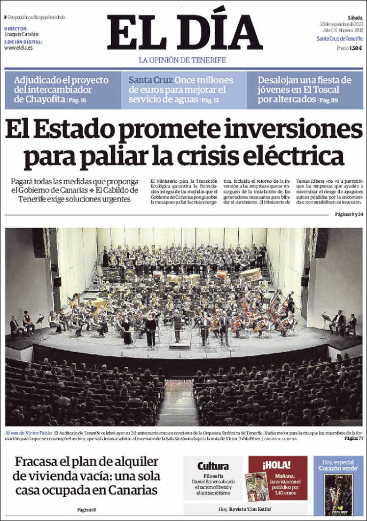 Portada de El Día (Espa&ntilde;a)