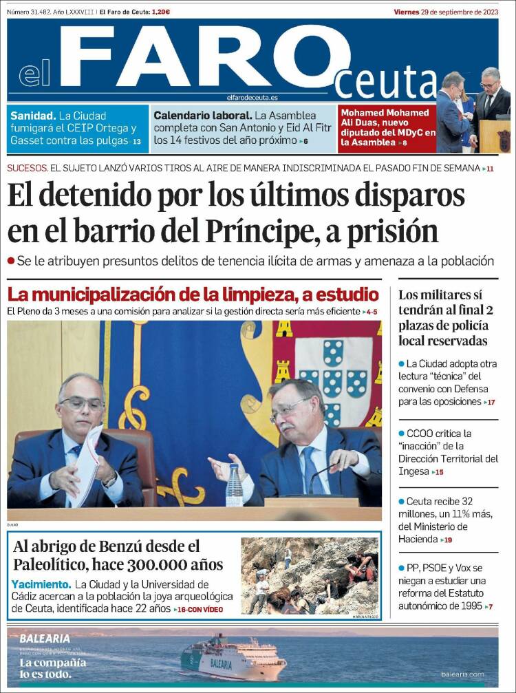 Portada de El Faro de Ceuta (Espa&ntilde;a)