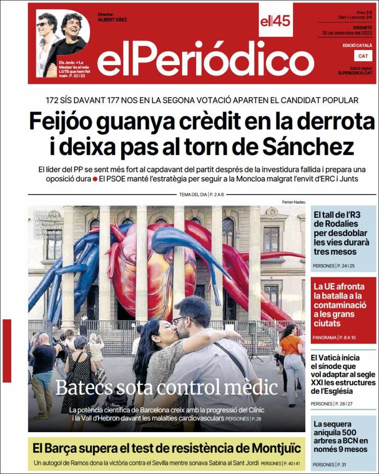 Portada de El Periódico de Catalunya (Espa&ntilde;a)